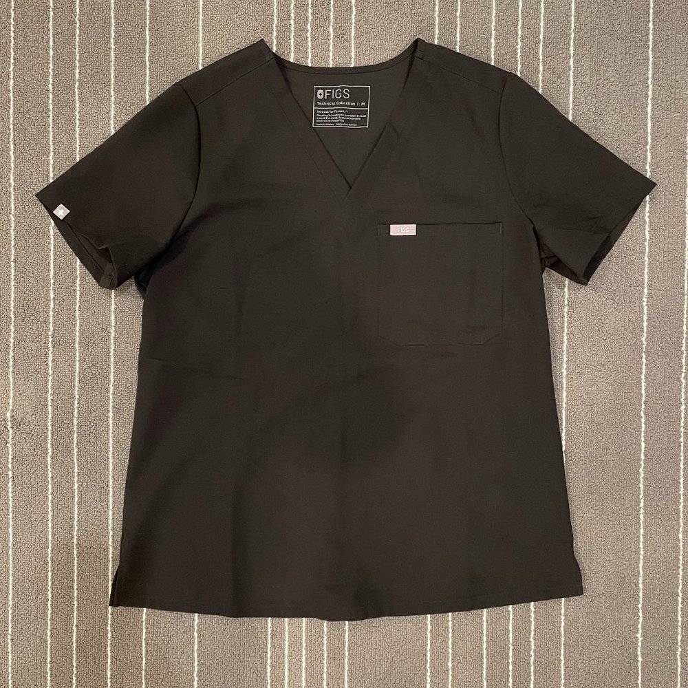 Figs Black Catarina One-Pocket Scrub Top